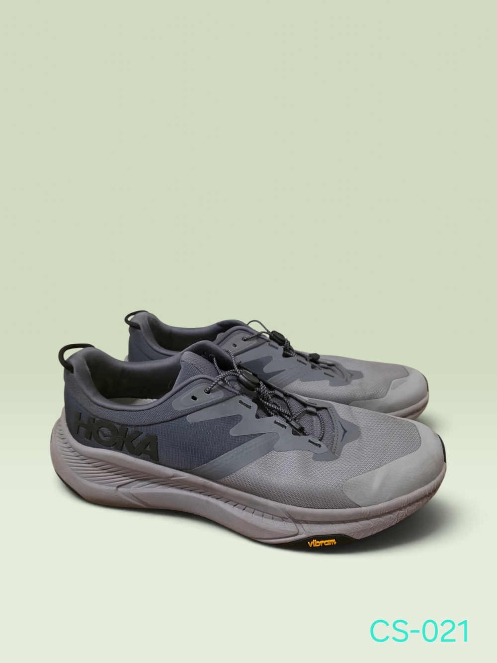 Hoka Transport Men's 12.5 D Castlerock Grey Vibram Cordura Fast Lace Sneaker